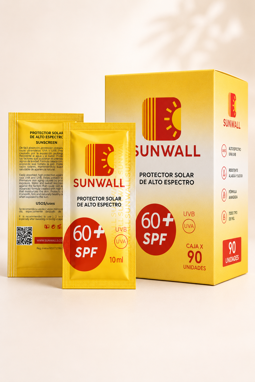 Sunwall x 10ml Sachets Caja x 90 uns
